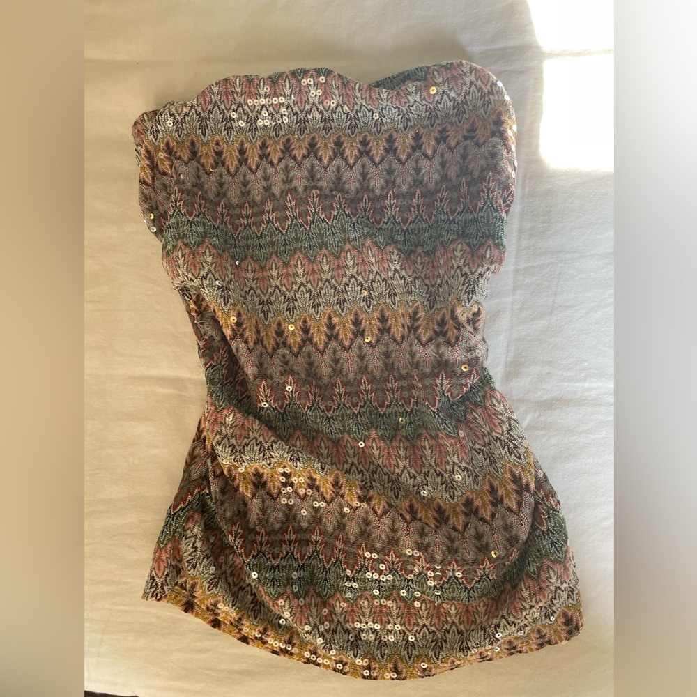 Express sequin patterned tube top size XS